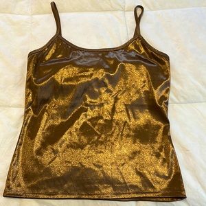 Metallic brown/bronze spaghetti strap tank